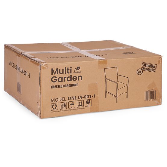 Gartenstuhl mit Kissen Stuhl für Balkon Terrasse Garten schwarz MultiGarden