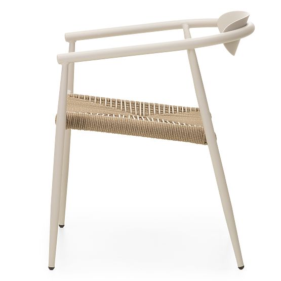 Gartenstuhl Piretto, Technorattan, Aluminium, hellbeige/hellbraun