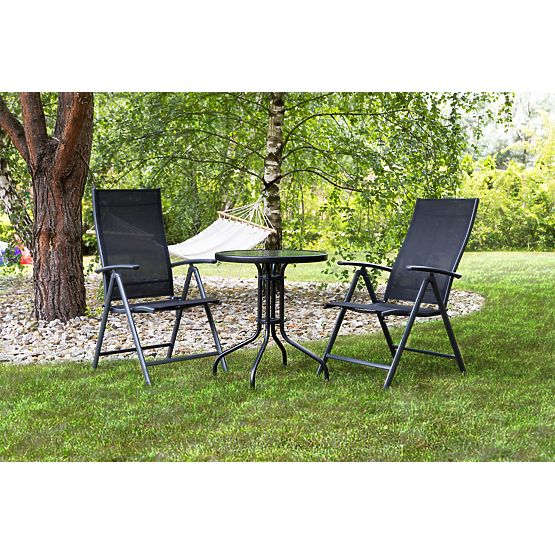 Gartentisch 60cm gehärtetes Glas Tisch für Garten Terrasse Balkon