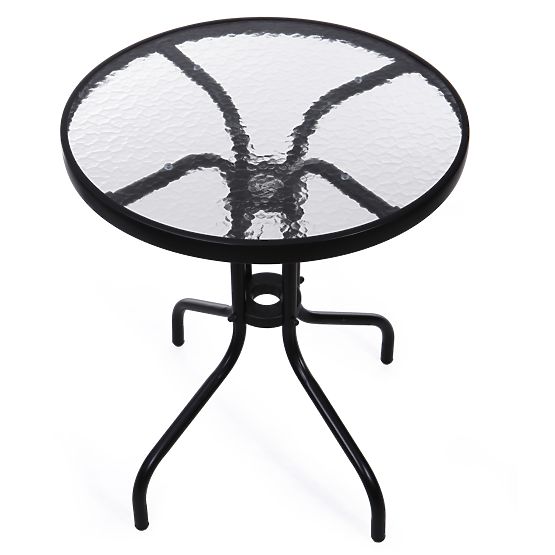 Gartentisch 60cm gehärtetes Glas Tisch für Garten Terrasse Balkon