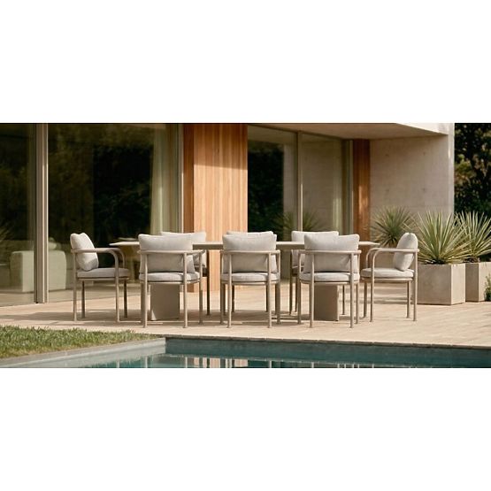 Gartentisch Amarello 220 cm, Aluminium, rechteckig, hellbeige