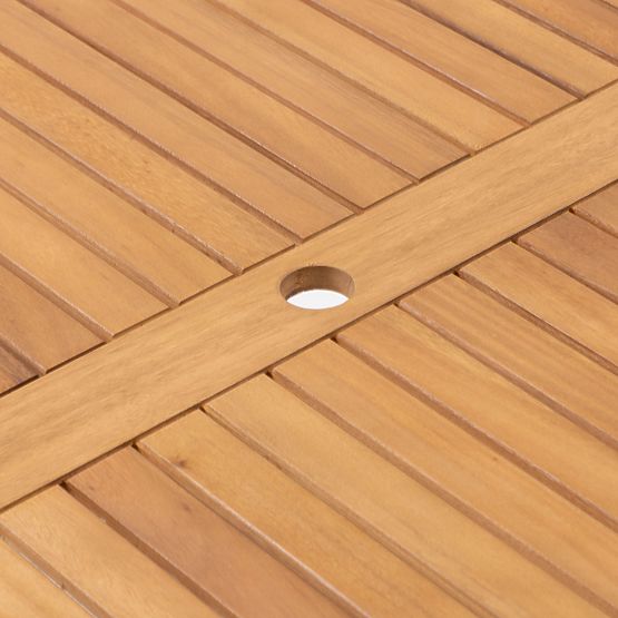 Gartentisch Familis, 160 cm, Teak-Optik, FSC Eukalyptusholz