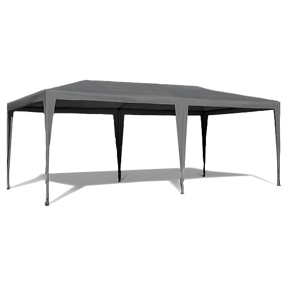 Gartenverkaufszelt 3x6 m 6 Wände grau MultiGarden