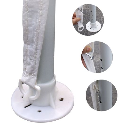 Gartenverkaufszelt Pavillon 3x9 m 8 Wände weiß MultiGarden