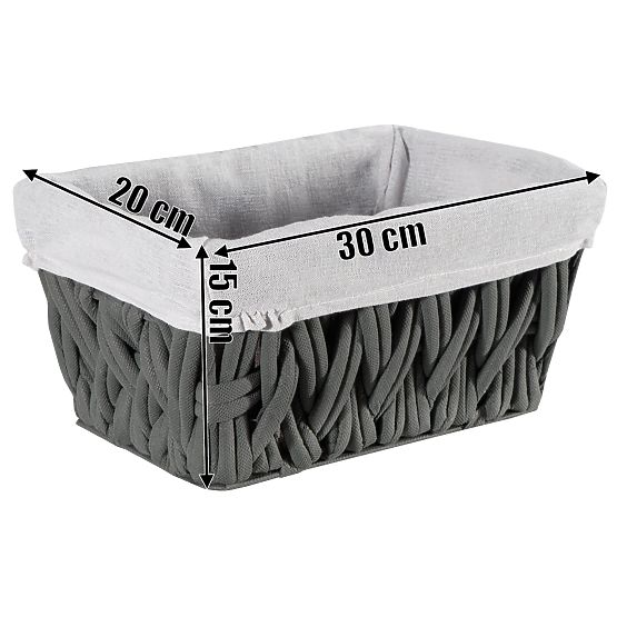 Geflochtener Korb DARLA graphit 30x20x15 cm