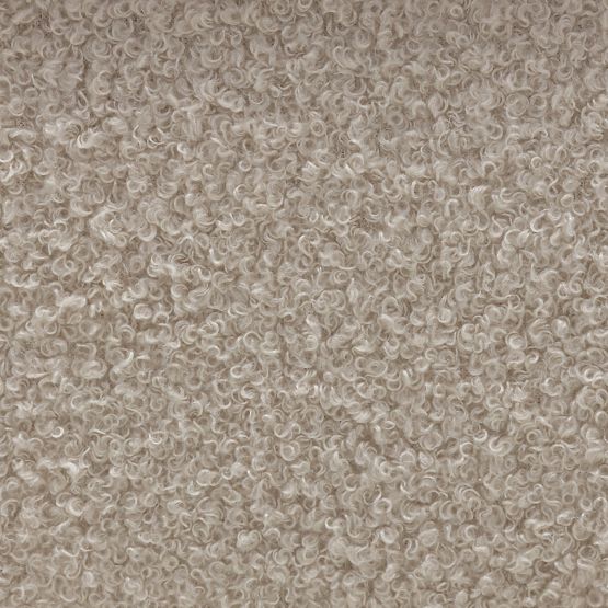 Gepolsterte Bank Loppo hellbeige, Bouclé, Nussbaum Wisconsin