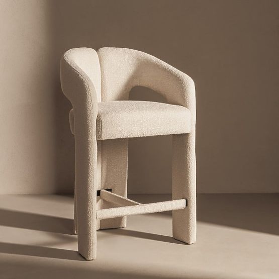 Gepolsterter Barhocker Castelo Beige