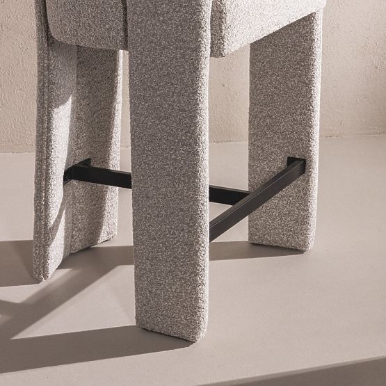 Gepolsterter Barhocker Castelo in Graubeige