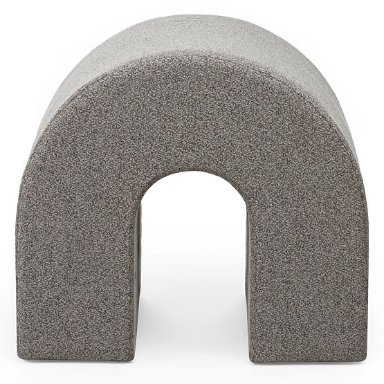 Gepolsterter Pouf Arc, abgerundet, hellbraun