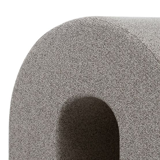 Gepolsterter Pouf Arc, abgerundet, hellbraun