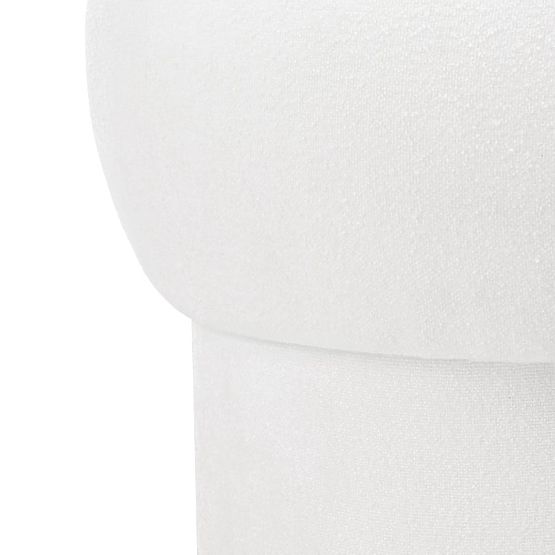 Gepolsterter Pouf Bloop, rund, weiß