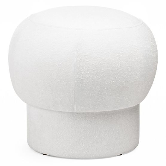 Gepolsterter Pouf Bloop, rund, weiß