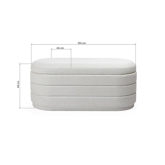 Gepolsterter Pouf Layer mit Stauraum, beige