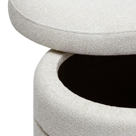 Gepolsterter Pouf Layer mit Stauraum, beige
