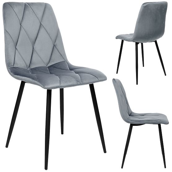 Gepolsterter Samtstuhl Madison Velvet graphit