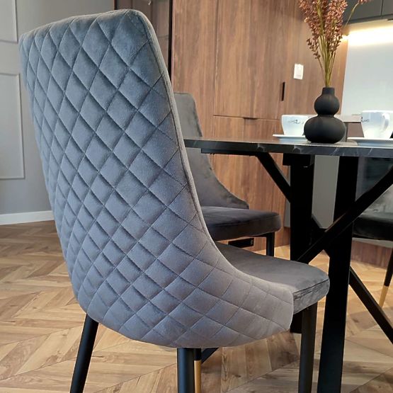 Gepolsterter Samtstuhl Vermont Velvet graphit