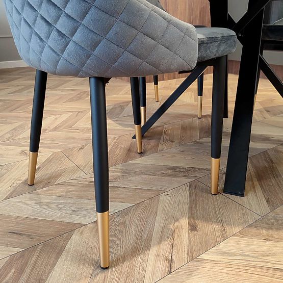 Gepolsterter Samtstuhl Vermont Velvet graphit