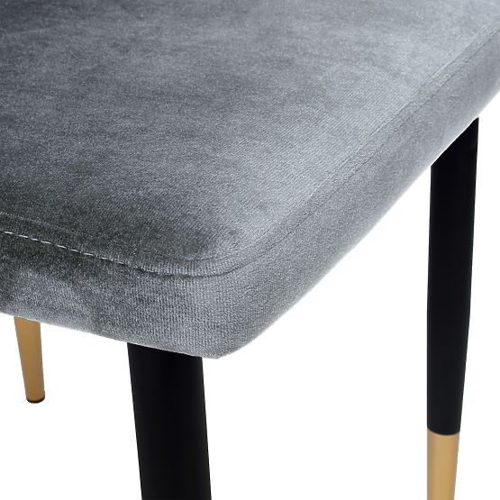 Gepolsterter Samtstuhl Vermont Velvet graphit