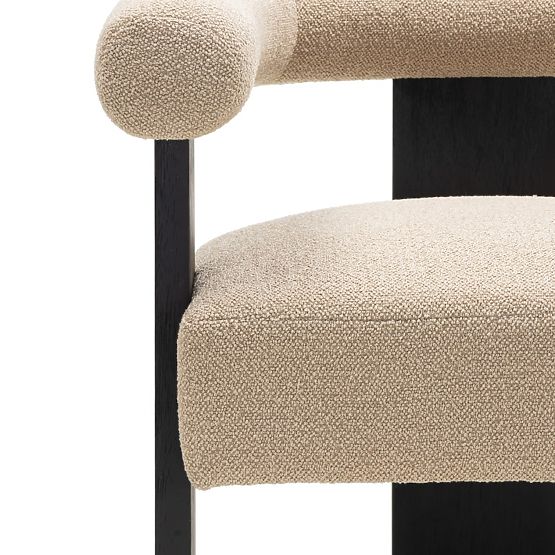 Gepolsterter Stuhl Chili beige/schwarz, Kautschukholz