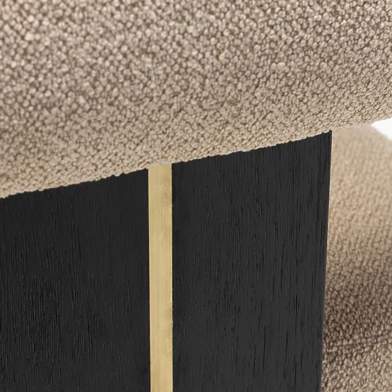 Gepolsterter Stuhl Chili beige/schwarz, Kautschukholz