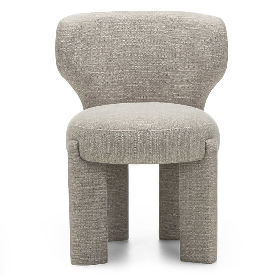 Gepolsterter Stuhl Elaine beige, runde Form