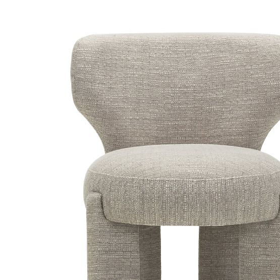 Gepolsterter Stuhl Elaine beige, runde Form