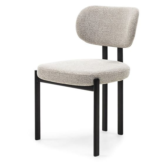 Gepolsterter Stuhl Flare, beige/schwarze Beine