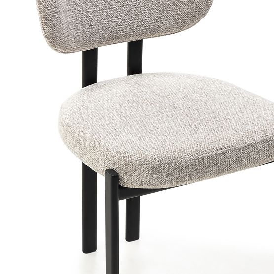 Gepolsterter Stuhl Flare, beige/schwarze Beine