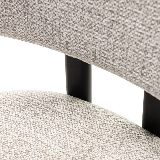 Gepolsterter Stuhl Flare, beige/schwarze Beine