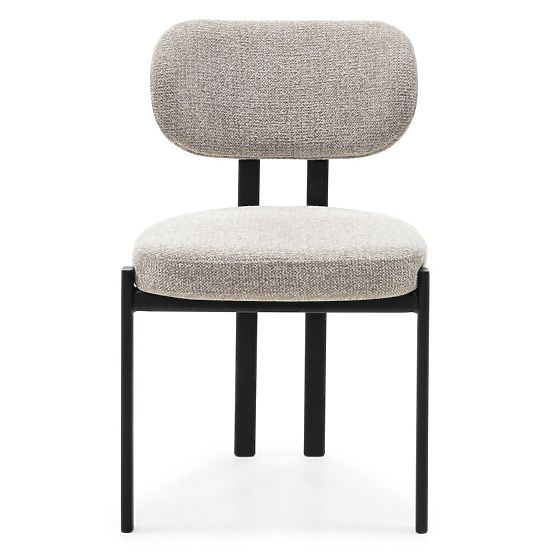 Gepolsterter Stuhl Flare, beige/schwarze Beine