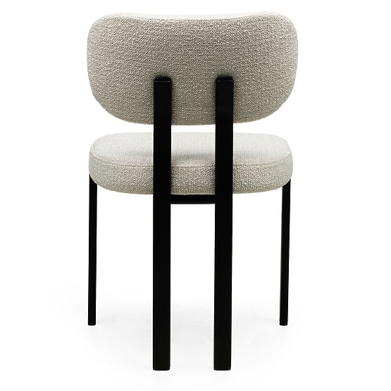 Gepolsterter Stuhl Flare, hellbeige/schwarze Beine