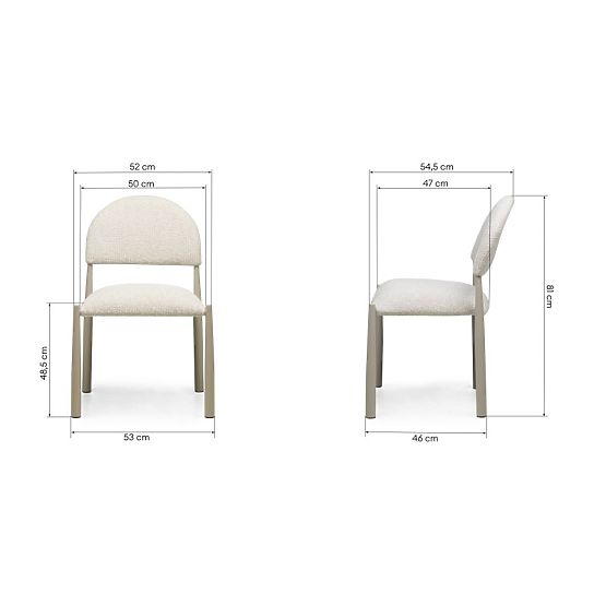 Gepolsterter Stuhl Maze beige-grau