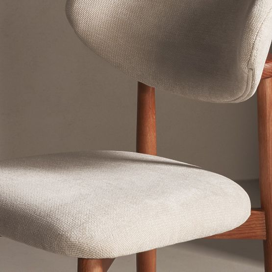 Gepolsterter Stuhl Merano beige/helles Nussbaum
