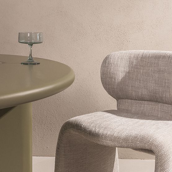 Gepolsterter Stuhl Nabila, beige-grau