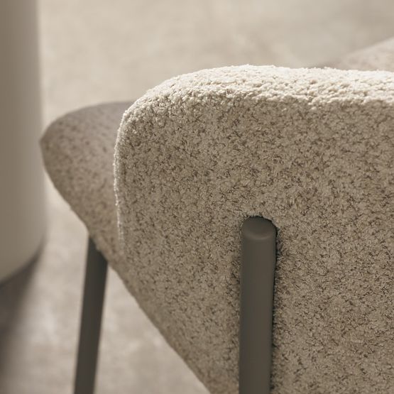 Gepolsterter Stuhl Safira beige, Bouclé