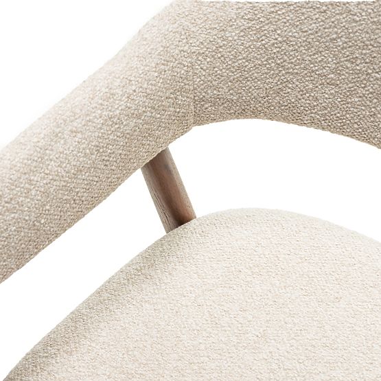 Gepolsterter Stuhl Sorrento, beige, Bouclé/helles Nussbaum