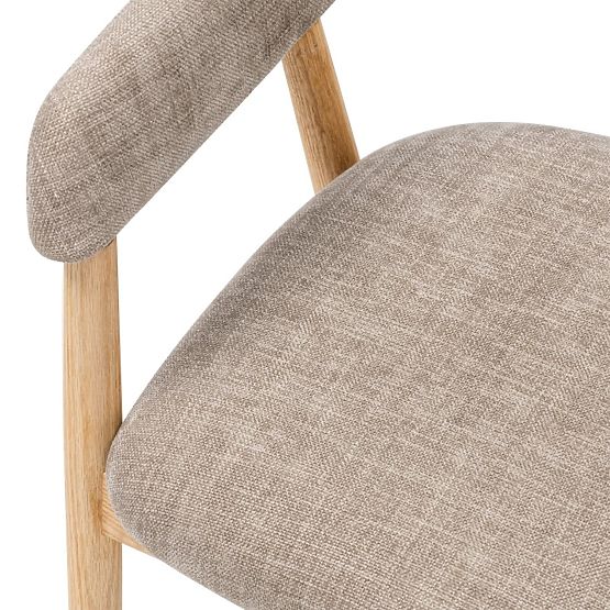 Gepolsterter Stuhl Sorrento, dunkelbeige, Eiche