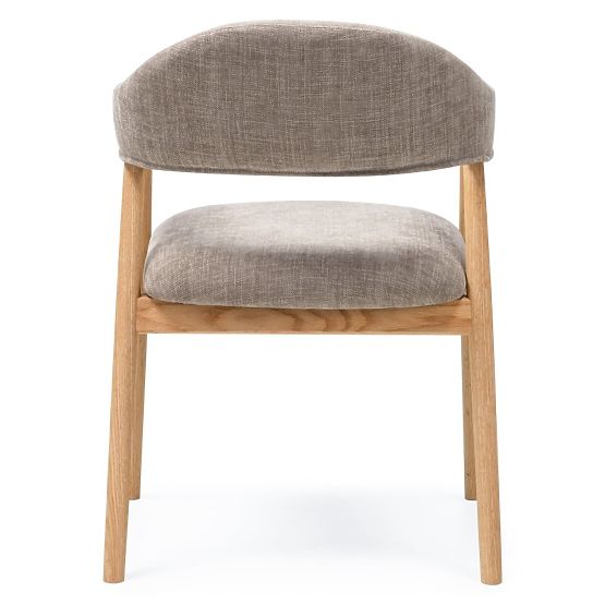 Gepolsterter Stuhl Sorrento, dunkelbeige, Eiche