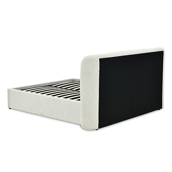 Gepolstertes Bett Snoovia 160x200 cm, mit Lattenrost und Stauraum, hellbeige