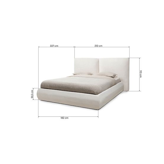 Gepolstertes Bett Yunar 160x200 cm, mit Lattenrost und Stauraum, beige