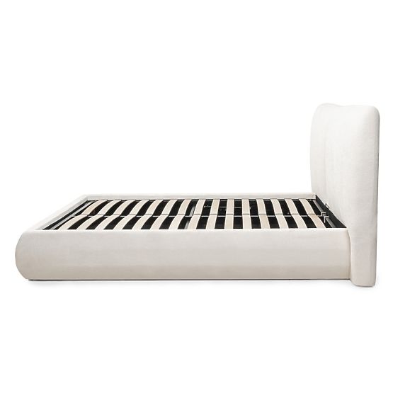 Gepolstertes Bett Yunar 180x200 cm, mit Lattenrost und Stauraum, beige