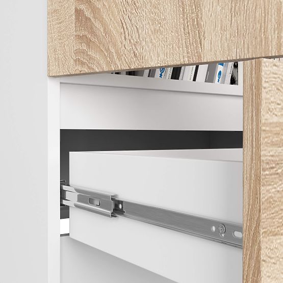 GESCHLOSSENE BÜCHERREGAL R60 2D 1SZ CLP PK WEISS / SONOMA