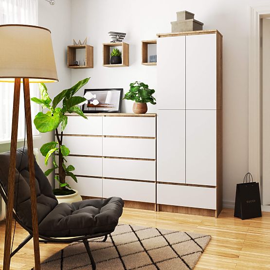 GESCHLOSSENES REGAL R60 2D 1SZ CLP PK EICHE SONOMA / WEISS