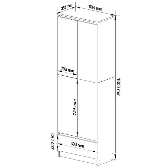GESCHLOSSENES REGAL R60 2D 1SZ CLP PK WEISS / GRAU