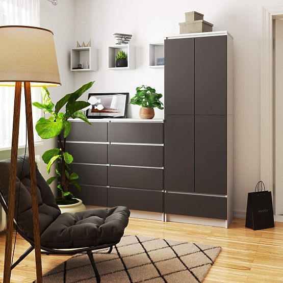 GESCHLOSSENES REGAL R60 2D 1SZ CLP PK WEISS / GRAU