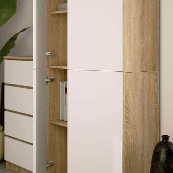 GESCHLOSSENES REGAL R80 2D 8P CLP EICHE SONOMA / WEISS