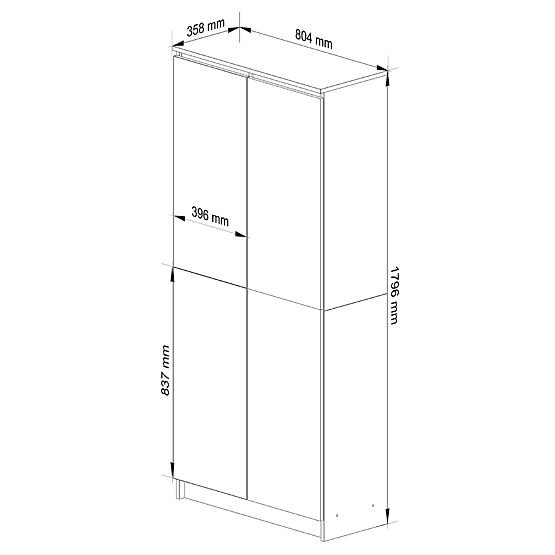 GESCHLOSSENES REGAL R80 2D 8P CLP WENGE / WEISS