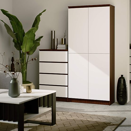 GESCHLOSSENES REGAL R80 2D 8P CLP WENGE / WEISS