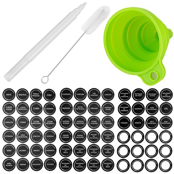 Gewürzregal ENELDO mit 24 Gläsern + 72 Etiketten