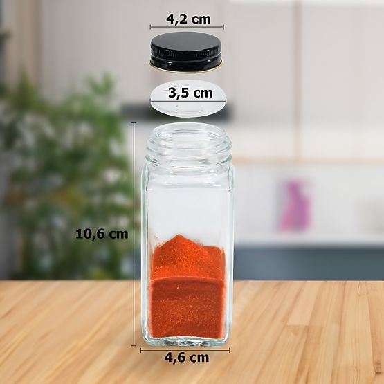 Gewürzregal ENELDO mit 24 Gläsern + 72 Etiketten